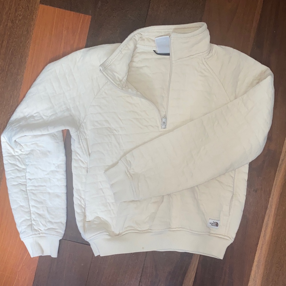 Quilted The North Face  Off-White quarter Zip-Up